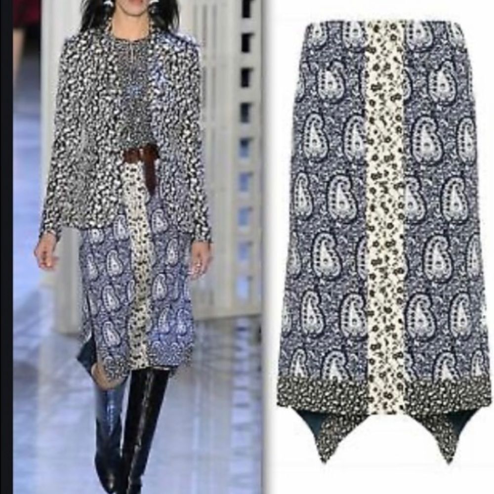 ALTUZARRA as seen on “ Live With Kelley “ Cyrus navy blue paisley midi skirt 6 - Picture 15 of 15